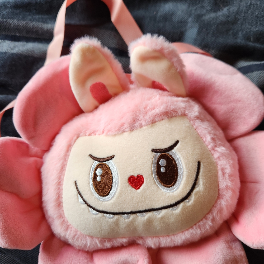 Pink Peachy Labubu Flower Purse